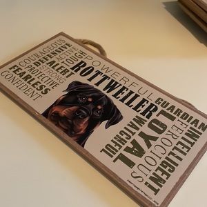 Rottweiler Handcrafted Wooden Dog Sign